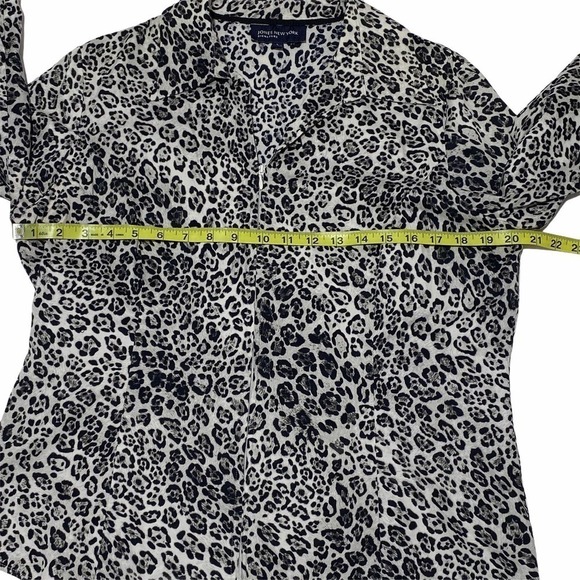 JONES New York Black White Leopard Print Jacket L - Picture 7 of 14